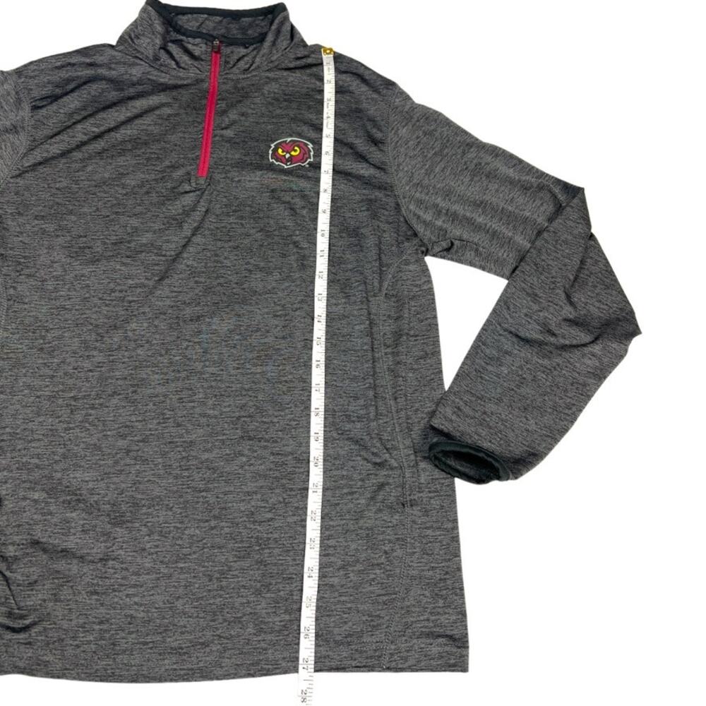 Temple University Owls Pullover Grey 1/4 Zip Long Sleeve Shirt Women's Medium - Picture 8 of 11